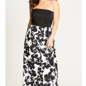 City Chic Painted Poppy Dress XXL 24